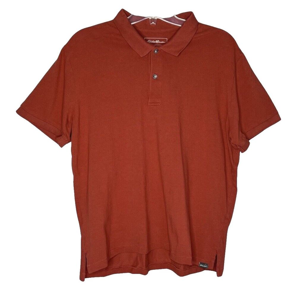 Eddie Bauer Shirt Mens XL Rust Red Polo Golf Sporty Casual Classic Heritage
